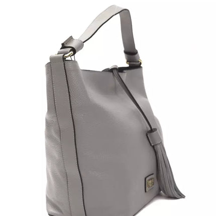 Sac à bandoulière en cuir gris gris - sangle réglable