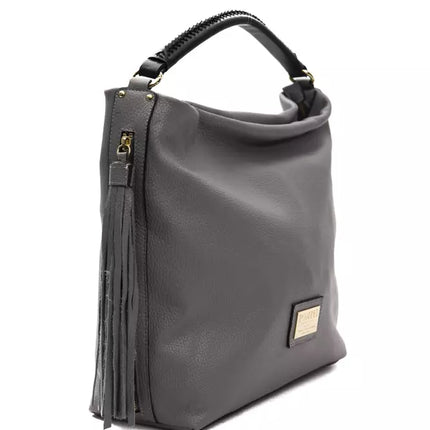 Sac d'épaule en cuir gris chic