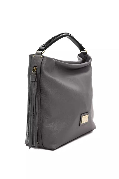 Sac d'épaule en cuir gris chic