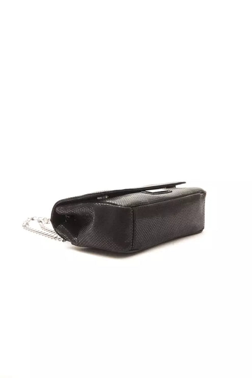 Elegante bolso crossbody de piel negra