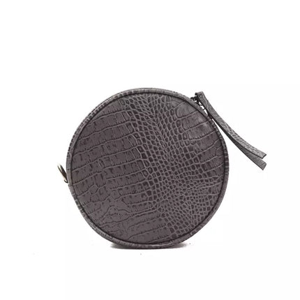 Gray Leather Women Crossbody Bag