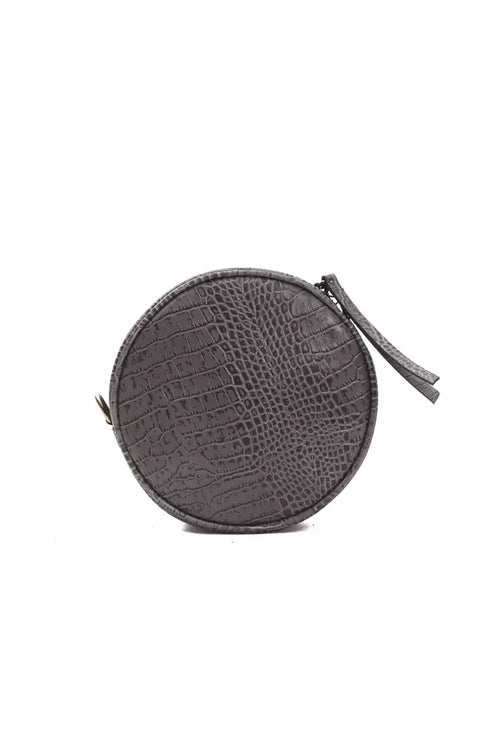 Chic Grey Croc-Embossed Crossbody