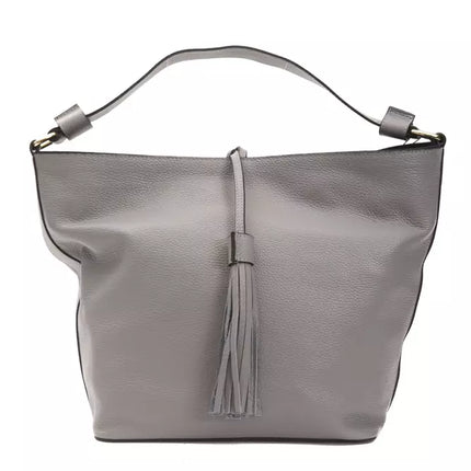 Sac à bandoulière en cuir gris gris - sangle réglable