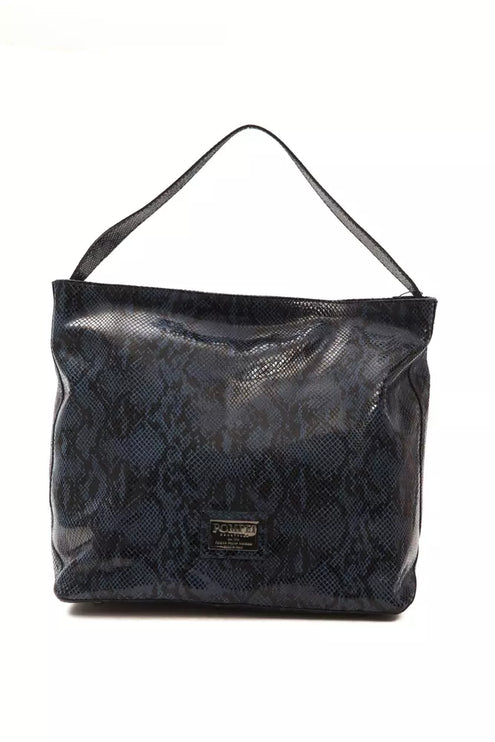 Elegant Blue Python Print en cuir Sac à bandoulière