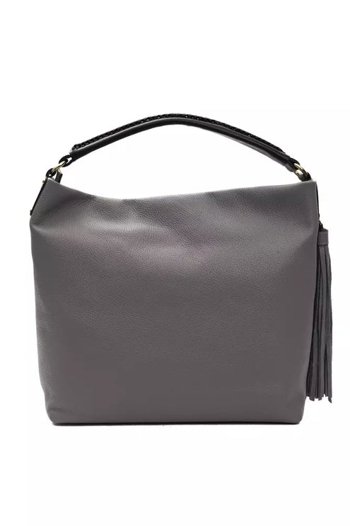 Sac d'épaule en cuir gris chic