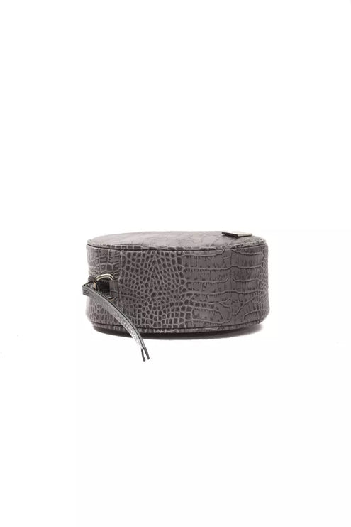 Chic Grey Croc-Embossed Crossbody