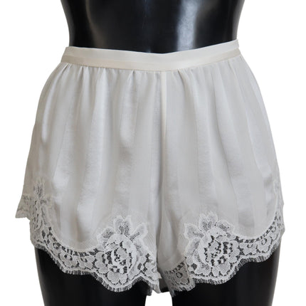 Eleganti pantaloncini di lingerie in pizzo bianco