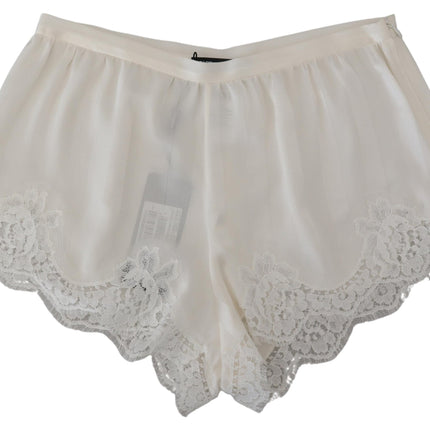 Eleganti pantaloncini di lingerie in pizzo bianco