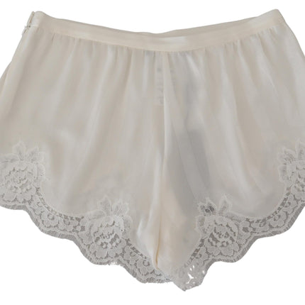 Eleganti pantaloncini di lingerie in pizzo bianco