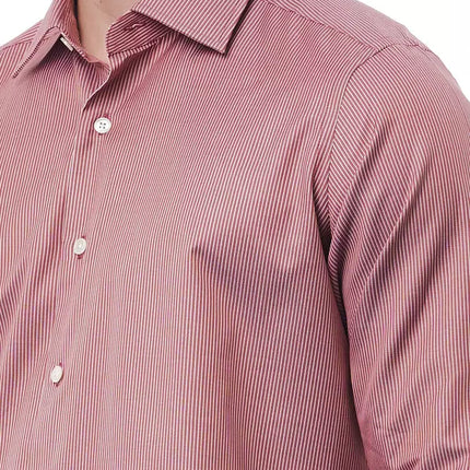 Elegant rood katoenen Italiaans kraag shirt