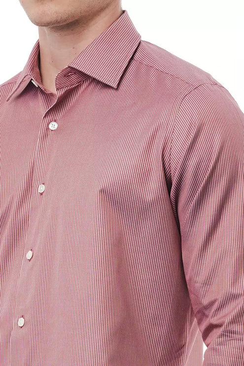 Elegant rood katoenen Italiaans kraag shirt