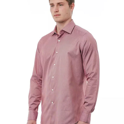 Elegant rood katoenen Italiaans kraag shirt