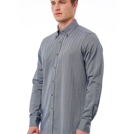 Elegant katoenen gewone fit blauw shirt