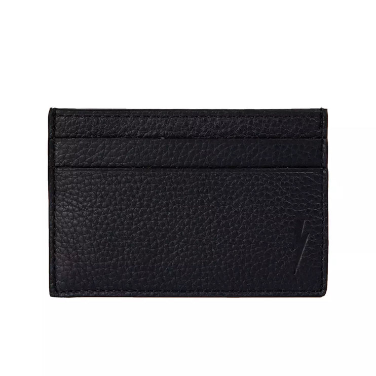 Elegante cartera tarjetero de piel negra