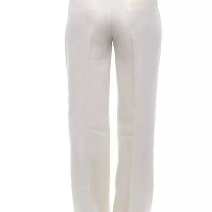 Élégant pantalon de palais de lin à taille haute