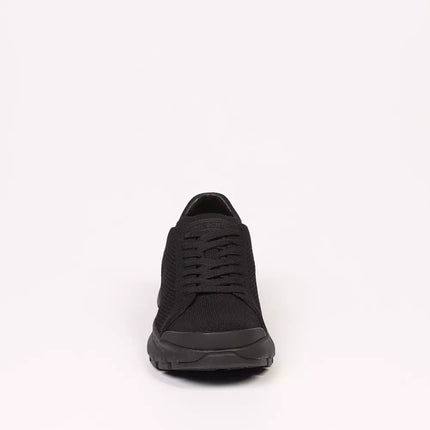 Sleek Black Bolt Sneakers con tela técnica