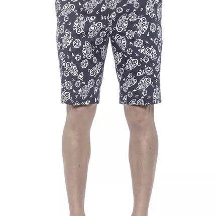 Elegante blauwe Bermuda -shorts voor mannen