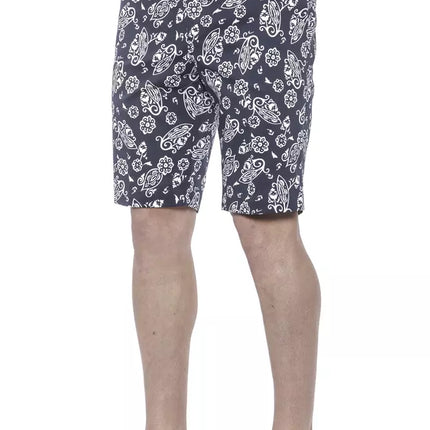 Elegante blauwe Bermuda -shorts voor mannen