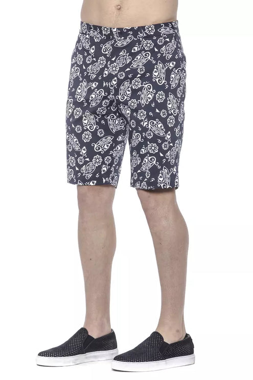 Elegante blauwe Bermuda -shorts voor mannen