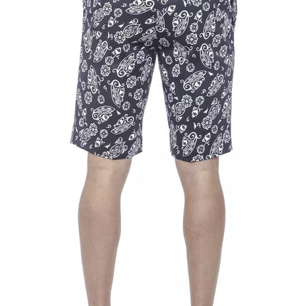 Elegante blauwe Bermuda -shorts voor mannen