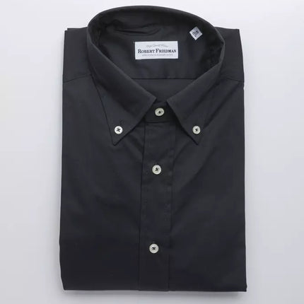 Elegante zwarte knop naar beneden regulier shirt