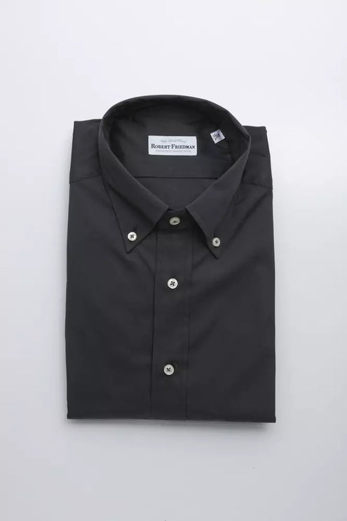 Elegant grijs button-down shirt voor mannen