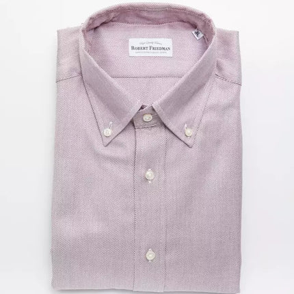 Elegant rood katoenen button-down shirt