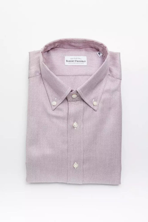 Elegant rood katoenen button-down shirt