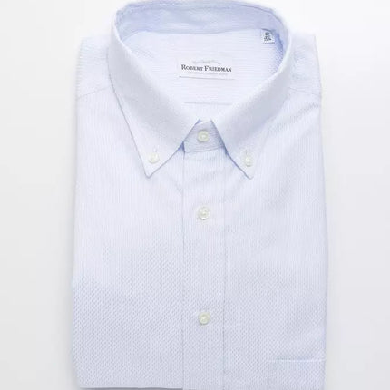 Elegant lichtblauw katoenen button-down shirt