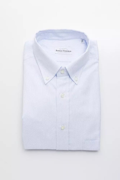 Elegant lichtblauw katoenen button-down shirt