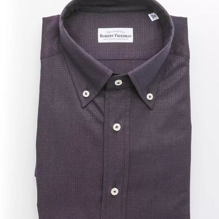 Elegant zwart katoenen button-down shirt