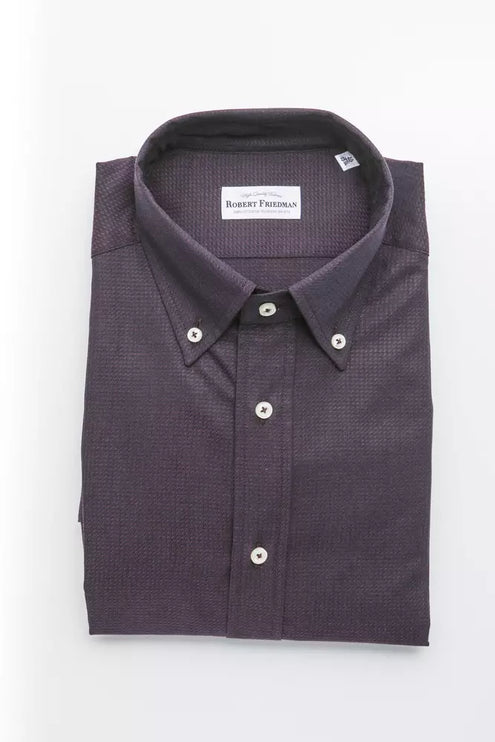 Elegant zwart katoenen button-down shirt