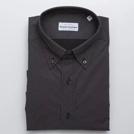 Elegant shirt met knopen met knopen in zwart