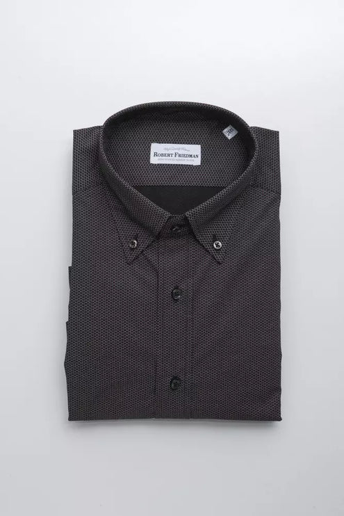 Elegant shirt met knopen met knopen in zwart