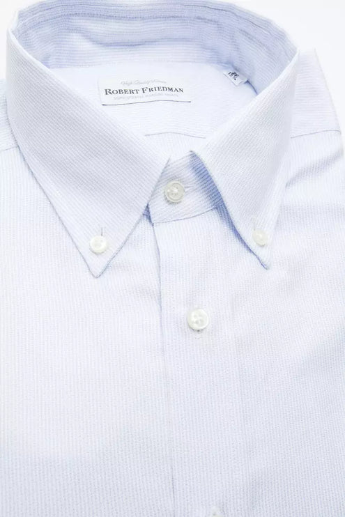 Elegant lichtblauw katoenen shirt