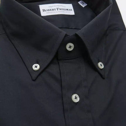 Elegante zwarte knop naar beneden regulier shirt