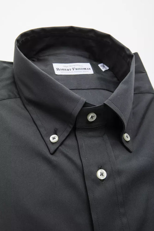 Elegant grijs button-down shirt voor mannen