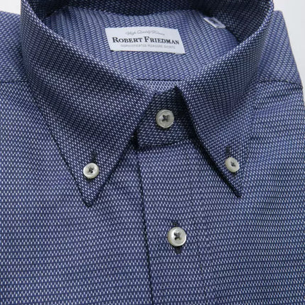 Elegant blauw katoenen knopdown -shirt