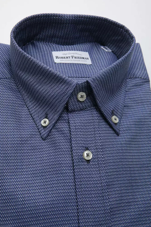 Elegant blauw katoenen knopdown -shirt