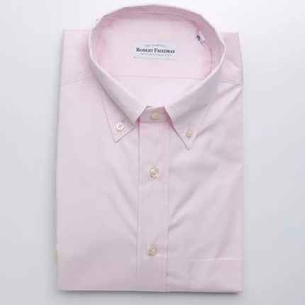 Elegant roze katoenen button-down shirt