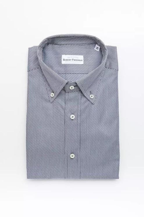 Elegant blauw katoenen button-down shirt