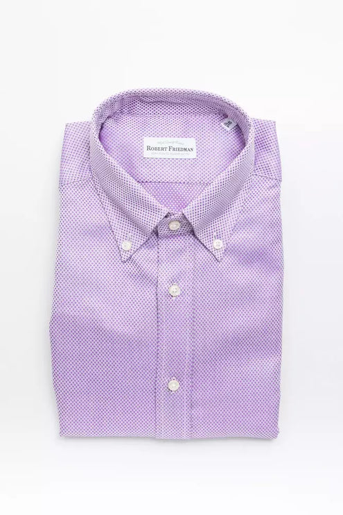 Elegant roze katoenen button-down shirt