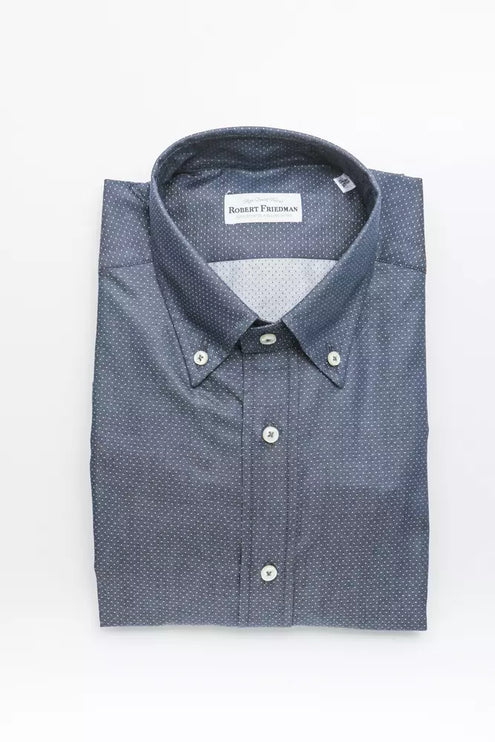 Elegant blauw katoenen regulier fit shirt