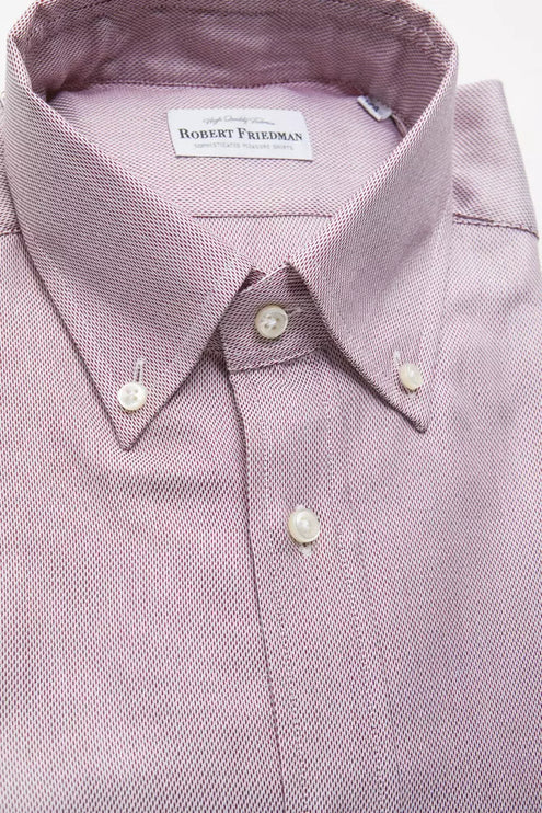 Elegant rood katoenen button-down shirt