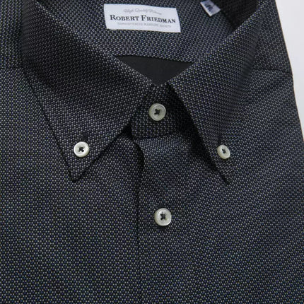 Elegant zwart katoenen button-down shirt