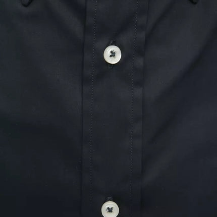 Elegante zwarte knop naar beneden regulier shirt