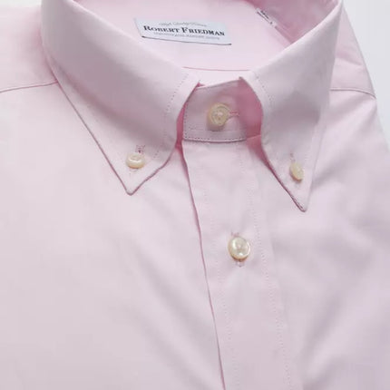 Elegant roze katoenen button-down shirt