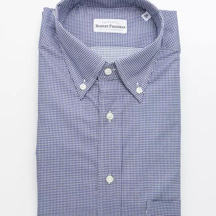 Elegant blauw katoenen button-down shirt