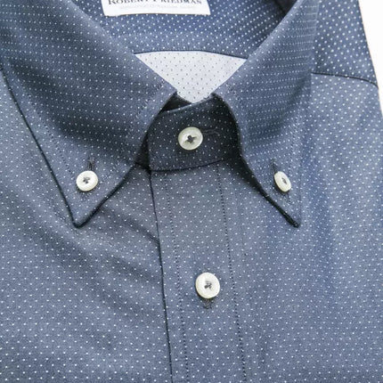 Elegant blauw katoenen regulier fit shirt