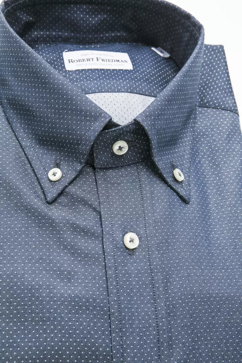 Elegant blauw katoenen regulier fit shirt